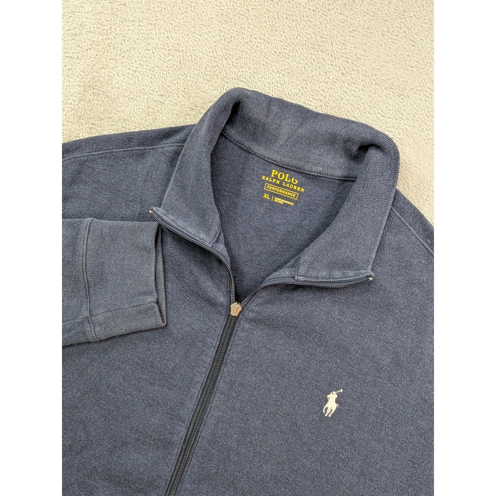 Polo Ralph Lauren Performance Mens XL Full Zip Sweatshirt Navy Blue Heather